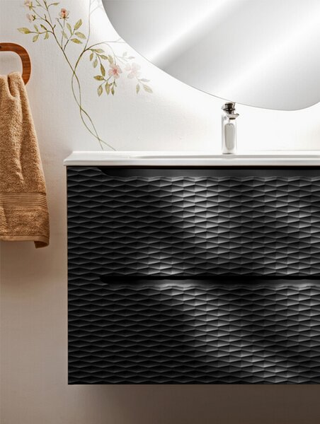 Koupelnová skřínka pod umyvadlo OCEAN BLACK 120 cm
