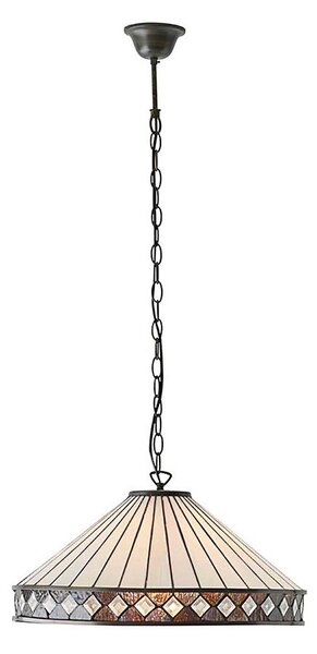 Endon 64147 - Lustr na řetězu Tiffany FARGO 1xE27/60W/230V pr. 50 cm