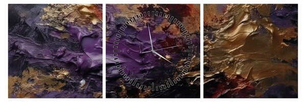 Obraz - Texturovaná abstrakce (s hodinami) (90x30 cm)