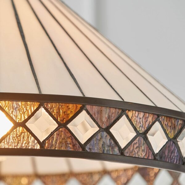 Endon 64147 - Lustr na řetězu Tiffany FARGO 1xE27/60W/230V pr. 50 cm
