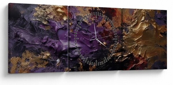 Obraz - Texturovaná abstrakce (s hodinami) (90x30 cm)