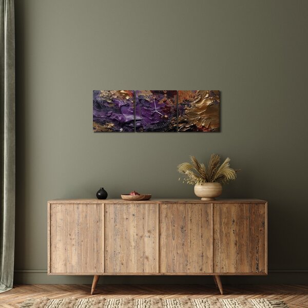 Obraz - Texturovaná abstrakce (s hodinami) (90x30 cm)