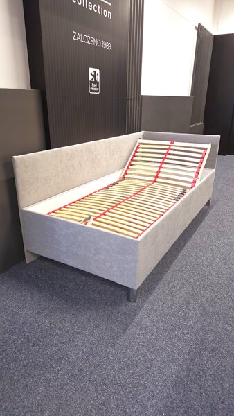 Čalouněná postel s úložným prostorem RYAN 90X200, světle šedá