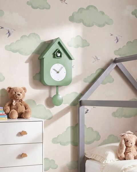 Kyvadlové hodiny BONNEVAL 24 cm s kukačkou Zelená