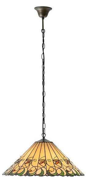 Endon 64194 - Lustr na řetězu Tiffany JAMELIA 3xE27/60W/230V pr. 50 cm