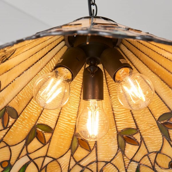 Endon 64194 - Lustr na řetězu Tiffany JAMELIA 3xE27/60W/230V pr. 50 cm