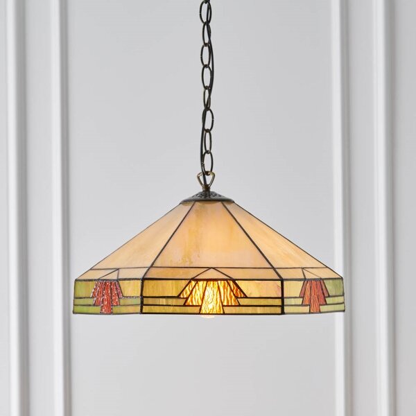 Endon 64285 - Lustr na řetězu Tiffany NEVADA 1xE27/60W/230V pr. 35 cm