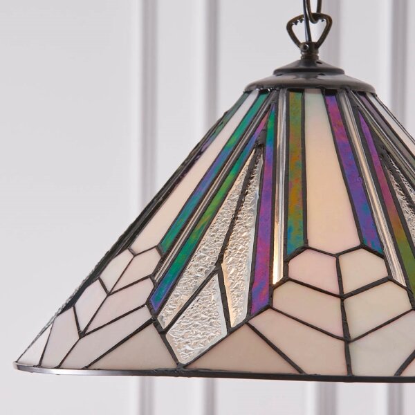 Endon 63937 - Lustr na řetězu Tiffany ASTORIA 1xE27/60W/230V pr. 40 cm