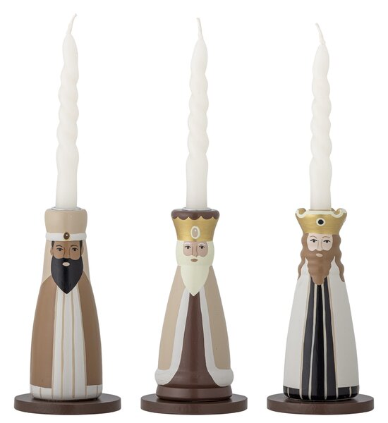 Dřevěný vánoční svícen Betiel – set 3 ks