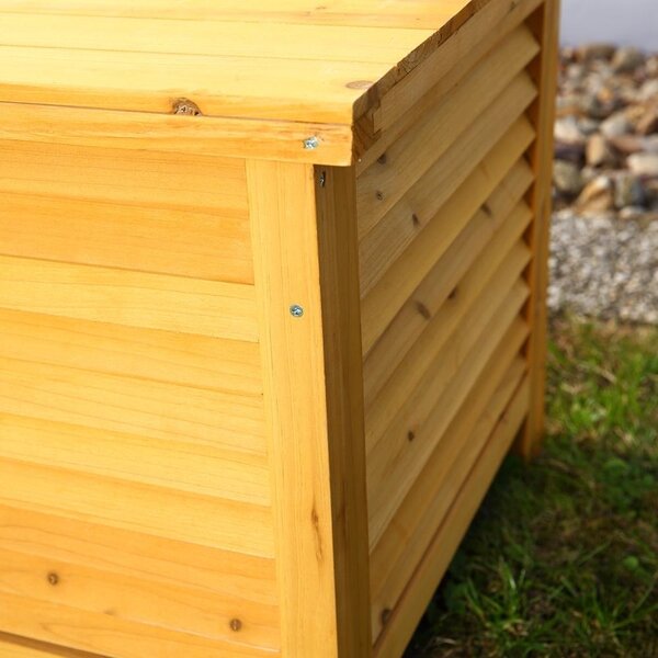 Dřevěný box na polštáře Melko 140 cm zahradní box - hnědý