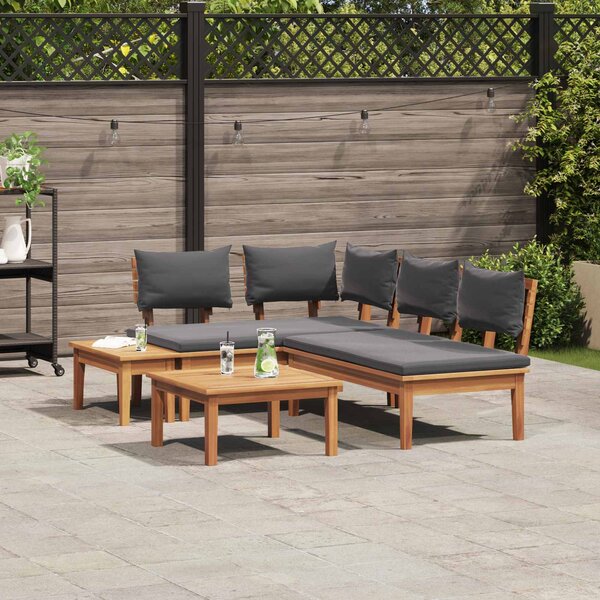 Sada zahradních pohovek 4 ks Hnědá a šedá 3356865