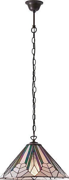 Endon 63937 - Lustr na řetězu Tiffany ASTORIA 1xE27/60W/230V pr. 40 cm
