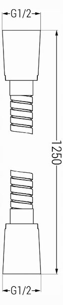 Sprchová hadice MEXEN - opletená - 125 cm - chromová, 79435-00