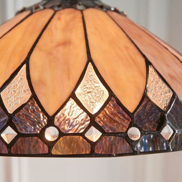 Endon 63977 - Lustr na řetězu Tiffany BROOKLYN 1xE27/60W/230V pr. 40 cm