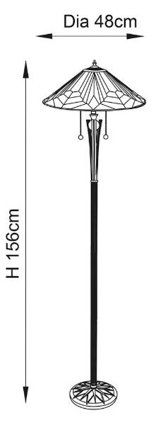 Endon 63934 - Stojací lampa Tiffany ASTORIA 2xE27/60W/230V pr. 48 cm