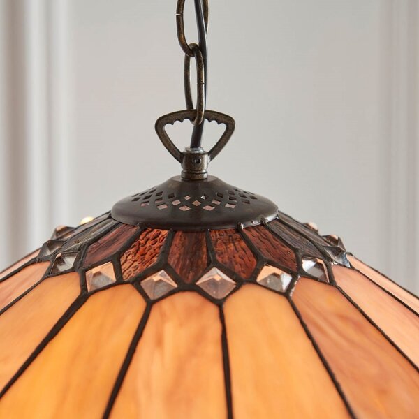 Endon 63977 - Lustr na řetězu Tiffany BROOKLYN 1xE27/60W/230V pr. 40 cm