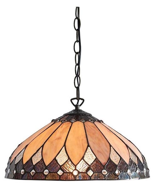 Endon 63977 - Lustr na řetězu Tiffany BROOKLYN 1xE27/60W/230V pr. 40 cm