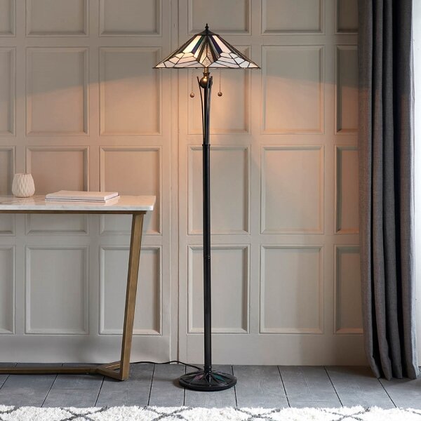 Endon 63934 - Stojací lampa Tiffany ASTORIA 2xE27/60W/230V pr. 48 cm
