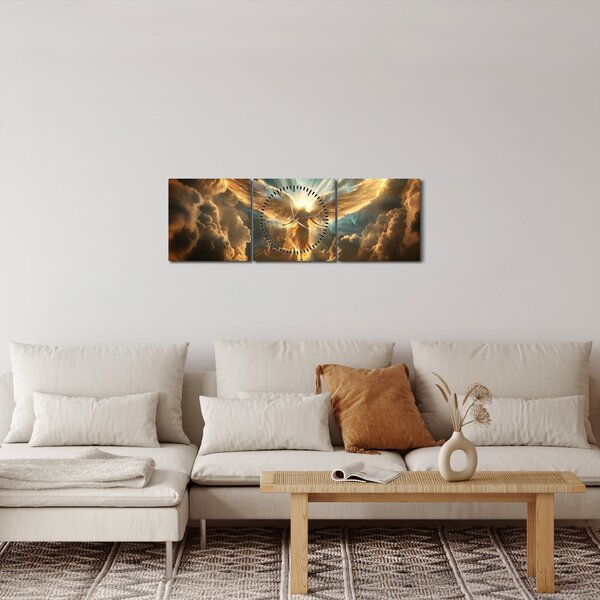 Obraz - Andělská mytologie (s hodinami) (90x30 cm)