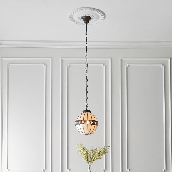 Endon 67044 - Lustr na řetězu Tiffany FARGO 1xE14/40W/230V pr. 25,5 cm