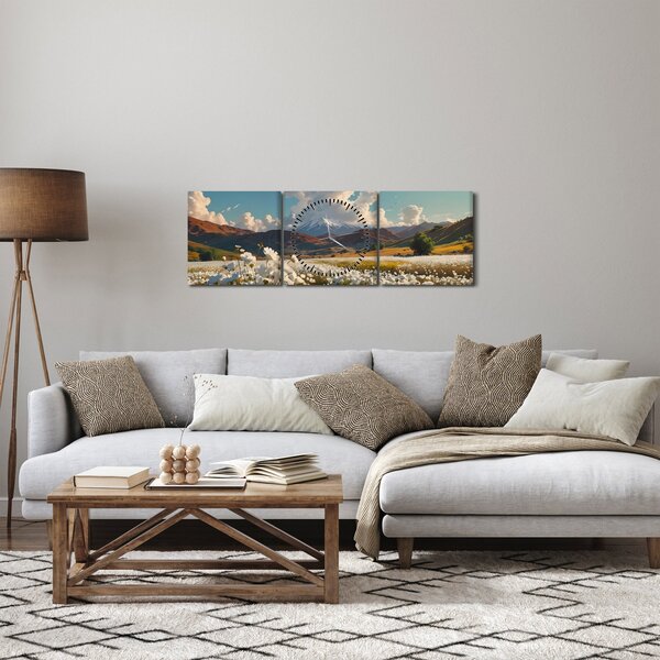 Obraz - Klidná krajina (s hodinami) (90x30 cm)