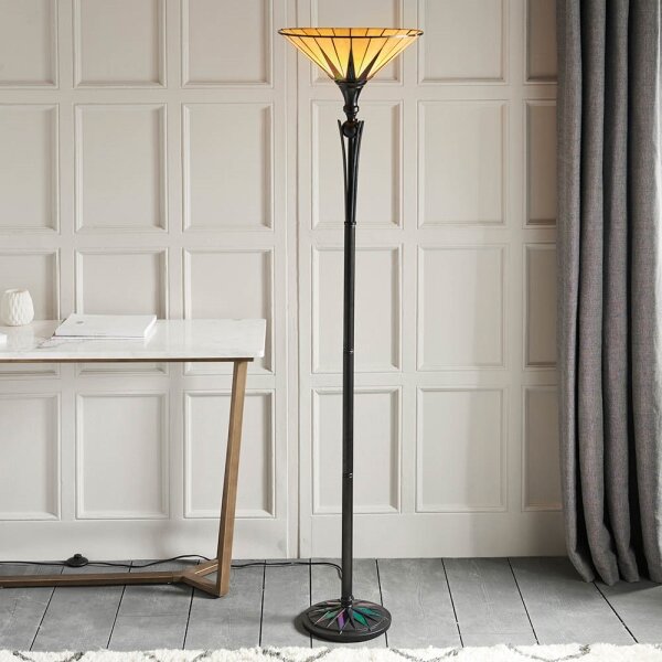 Endon 64042 - Stojací lampa Tiffany DARK STAR 1xE27/60W/230V pr. 42 cm