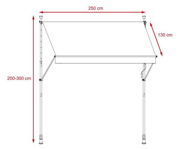 Balkónová markýza APOLLO 250 cm