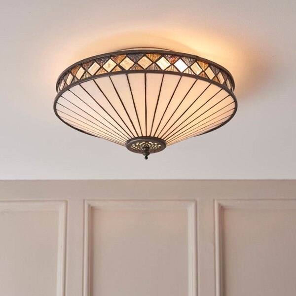 Endon 64145 - Stropní svítidlo Tiffany FARGO 2xE27/60W/230V pr. 41,5 cm