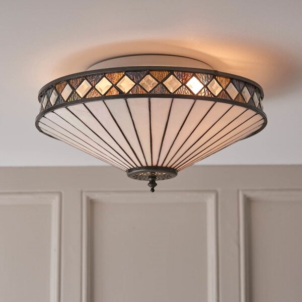 Endon 64145 - Stropní svítidlo Tiffany FARGO 2xE27/60W/230V pr. 41,5 cm