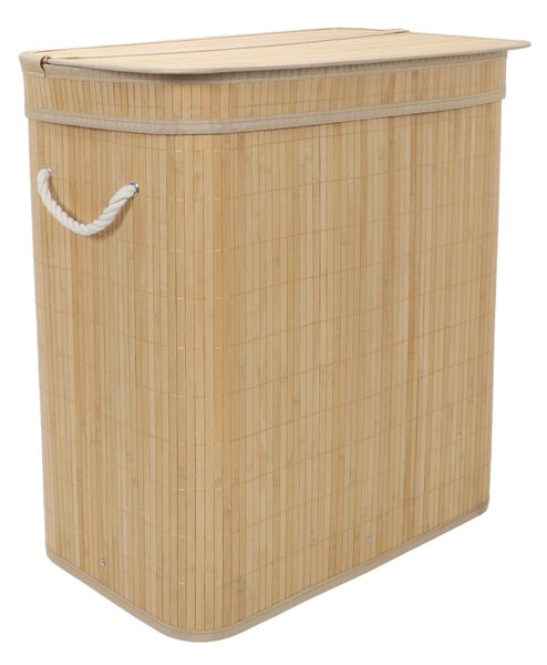 Bambusový koš na prádlo, dvoukomorový ARVI, 100 l