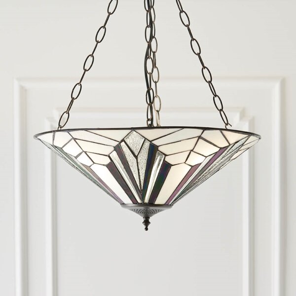 Endon 63936 - Lustr na řetězu Tiffany ASTORIA 3xE27/60W/230V pr. 48 cm