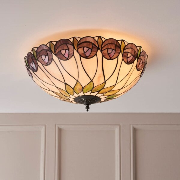 Endon 64173 - Stropní svítidlo Tiffany HUTCHINSON 2xE27/60W/230V pr. 50 cm