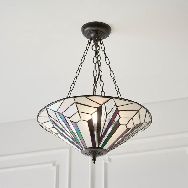 Endon 63936 - Lustr na řetězu Tiffany ASTORIA 3xE27/60W/230V pr. 48 cm