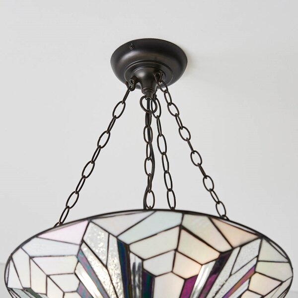 Endon 63936 - Lustr na řetězu Tiffany ASTORIA 3xE27/60W/230V pr. 48 cm