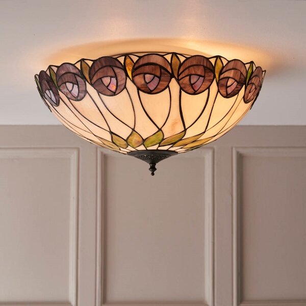 Endon 64173 - Stropní svítidlo Tiffany HUTCHINSON 2xE27/60W/230V pr. 50 cm