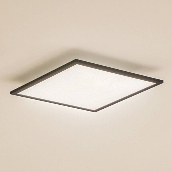 Lindby LED panel Enhife, černý, 40 x cm, kov, 4 000K, Černá, Pracovna / kancelář, Moderní