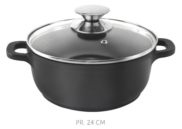 4dílná sada nádobí se 3 skleněnými pokličkami Orion Grande