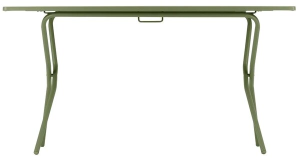 Sada BALCONY II – skládací stůl 140×80 cm + 6 ultra kompaktních židlí | ColorBlock zelená Moss