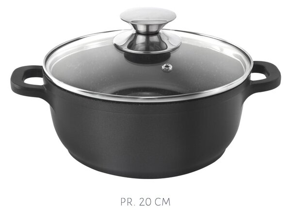 4dílná sada nádobí se 3 skleněnými pokličkami Orion Grande