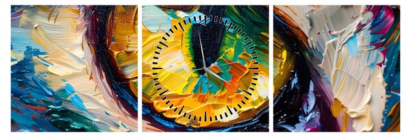 Obraz - Malba kočičího oka (s hodinami) (90x30 cm)