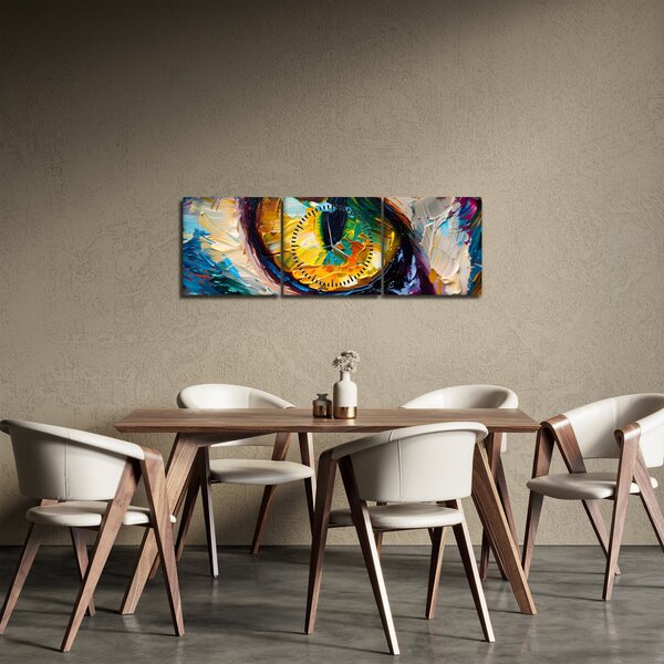 Obraz - Malba kočičího oka (s hodinami) (90x30 cm)