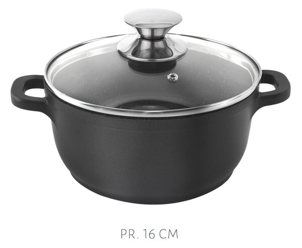 4dílná sada nádobí se 3 skleněnými pokličkami Orion Grande