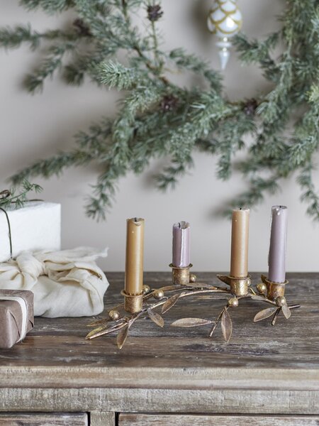 Kovový adventní svícen Mirabel Gold