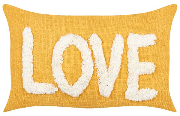 Sada 2 dekorativních polštářů LOVE Bavlna 30 x 50 cm Žlutá