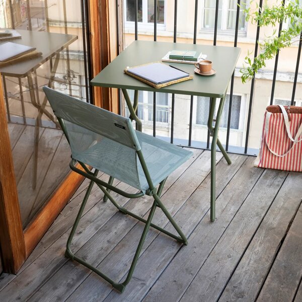 Skládací venkovní stůl Lafuma BALCONY II zelená Moss – 64×70 cm