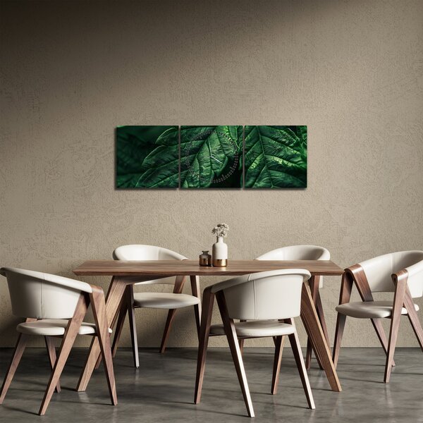 Obraz - Detail listu (s hodinami) (90x30 cm)