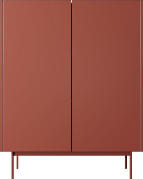 Komoda, prádelník Kelowna KD97 - červená, dub - šířka 97 cm, výška 122 cm, hloubka 37 cm