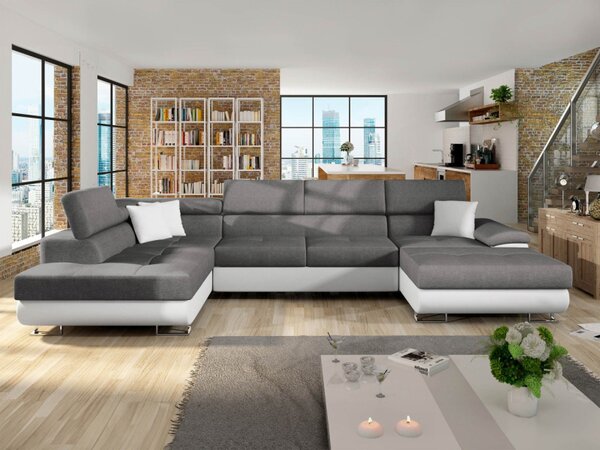 Sedací souprava Alvin Bis, Potah: ekokůže Soft 017 (bílá) + Lux 05 + Soft 017 ekokůže, Strana: Levá - U 5903211400193