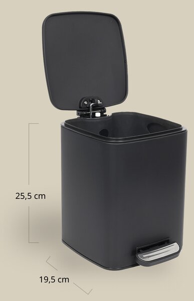 Odpadkový koš do koupelny BALVO, 6 l