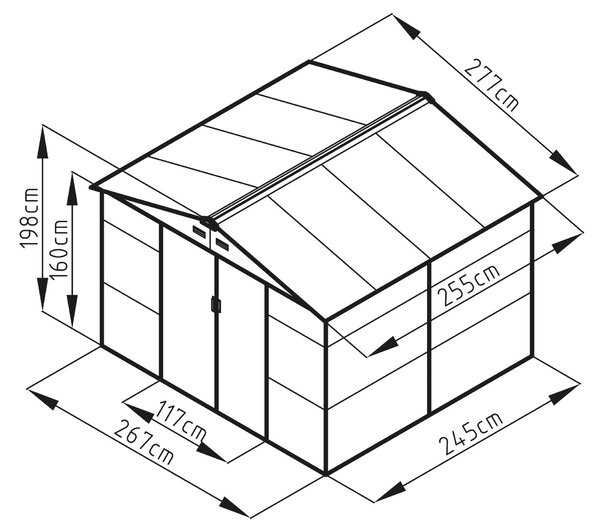 Zahradní domek G21 GAH 706 - 277 x 255 cm, zelený
